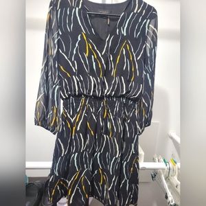 Printed-Chiffon Fit & Flare Dress